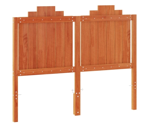 Cabecero de cama madera maciza de pino marrón cera 135 cm