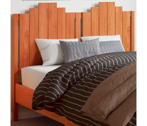 Cabecero de cama madera maciza de pino marrón cera 135 cm