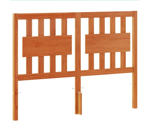 Cabecero de cama madera maciza de pino marrón cera 135 cm