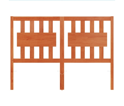 Cabecero de cama madera maciza de pino marrón cera 135 cm