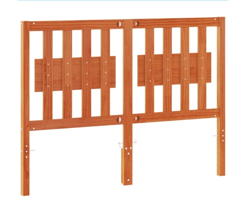 Cabecero de cama madera maciza de pino marrón cera 135 cm