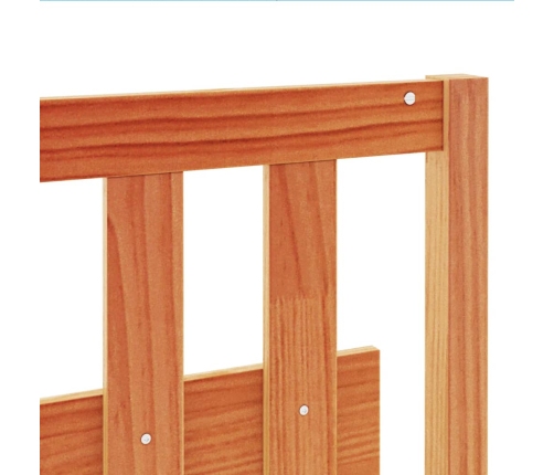 Cabecero de cama madera maciza de pino marrón cera 135 cm