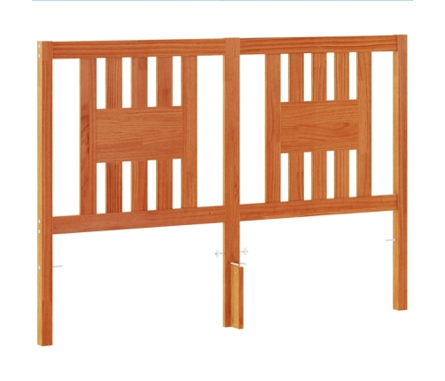 Cabecero de cama madera maciza de pino marrón cera 140 cm