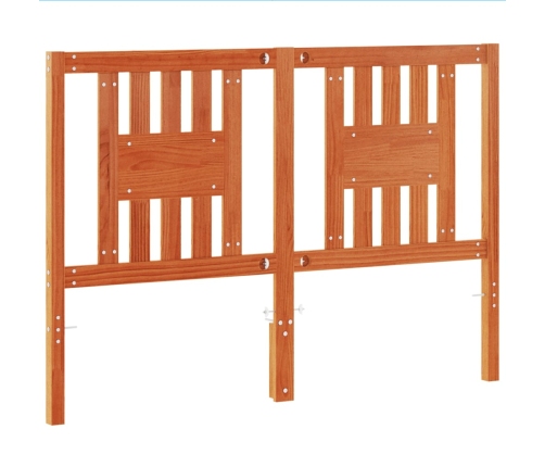 Cabecero de cama madera maciza de pino marrón cera 140 cm