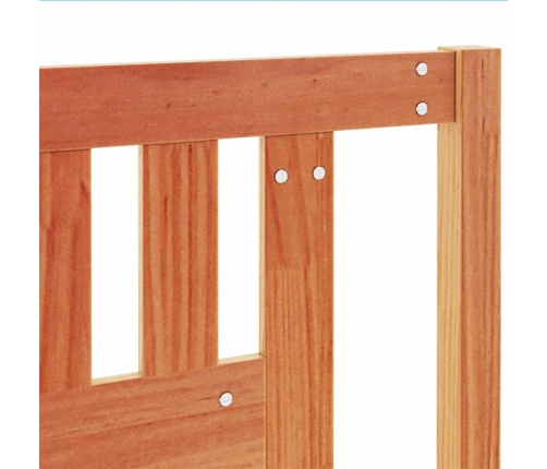 Cabecero de cama madera maciza de pino marrón cera 140 cm