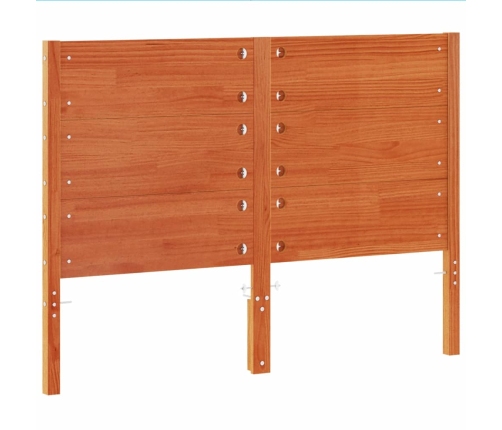 Cabecero de cama madera maciza de pino marrón cera 135 cm