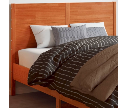 Cabecero de cama madera maciza de pino marrón cera 135 cm