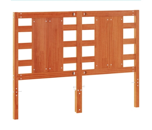 Cabecero de cama madera maciza de pino marrón cera 135 cm