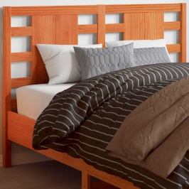 Cabecero de cama madera maciza de pino marrón cera 135 cm