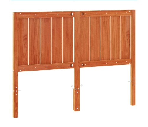 Cabecero de cama madera maciza de pino marrón cera 135 cm