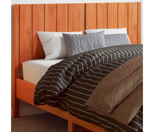 Cabecero de cama madera maciza de pino marrón cera 135 cm