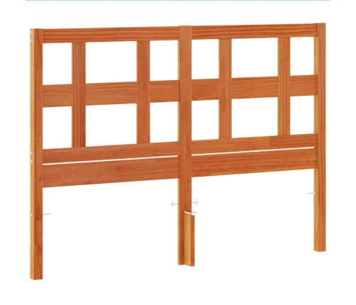 Cabecero de cama madera maciza de pino marrón cera 135 cm