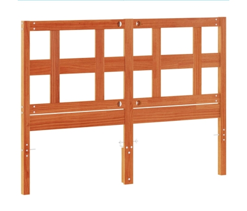 Cabecero de cama madera maciza de pino marrón cera 135 cm