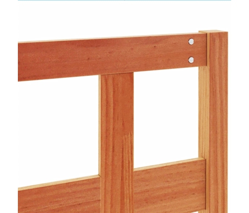 Cabecero de cama madera maciza de pino marrón cera 135 cm