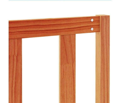 Cabecero de cama madera maciza de pino marrón cera 135 cm