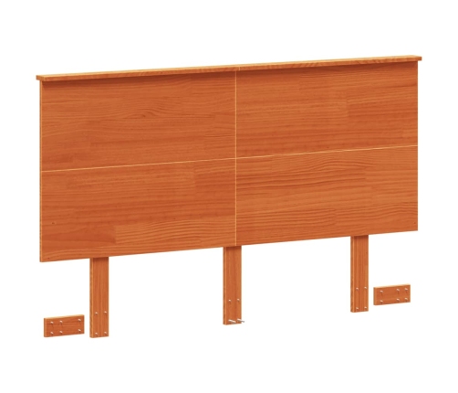 Cabecero de cama madera maciza de pino marrón cera 120 cm