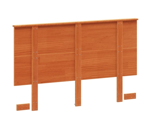 Cabecero de cama madera maciza de pino marrón cera 120 cm