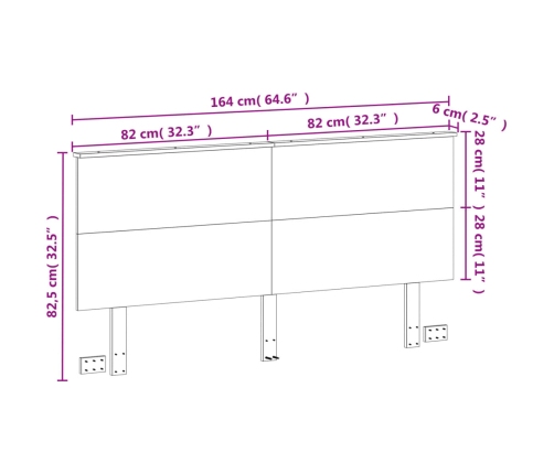 Cabecero de cama madera maciza de pino marrón cera 160 cm