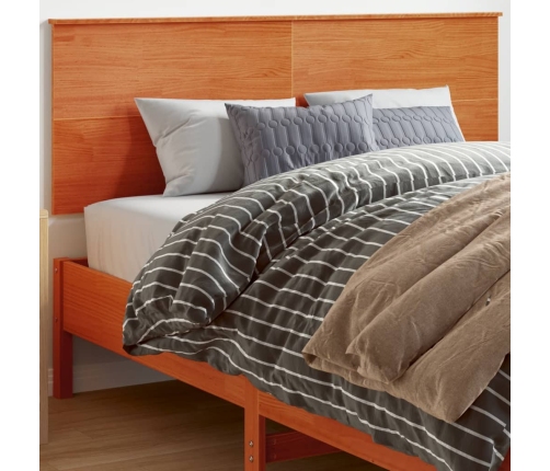 Cabecero de cama madera maciza de pino marrón cera 160 cm