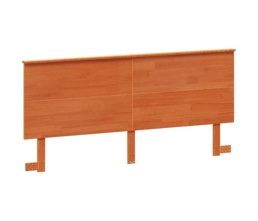 Cabecero de cama madera maciza de pino marrón cera 180 cm