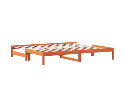 Sofá cama nido madera maciza de pino marrón cera 90x200 cm