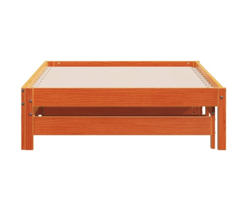 Sofá cama nido madera maciza de pino marrón cera 90x200 cm