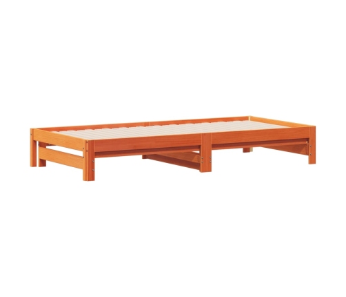 Sofá cama nido madera maciza de pino marrón cera 90x200 cm