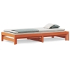 Sofá cama nido madera maciza de pino marrón cera 90x200 cm