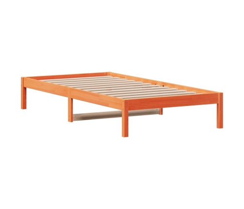 Sofá cama sin colchón madera maciza pino marrón cera 90x190 cm