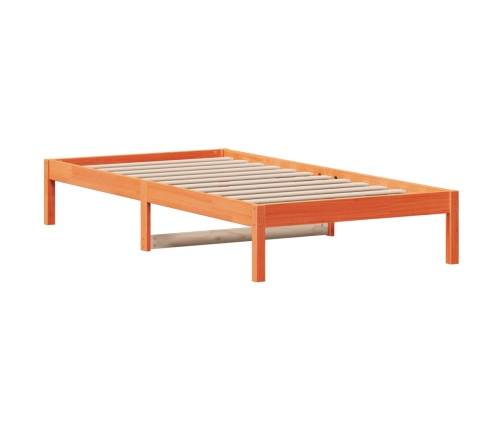 Sofá cama sin colchón madera maciza pino marrón cera 90x190 cm