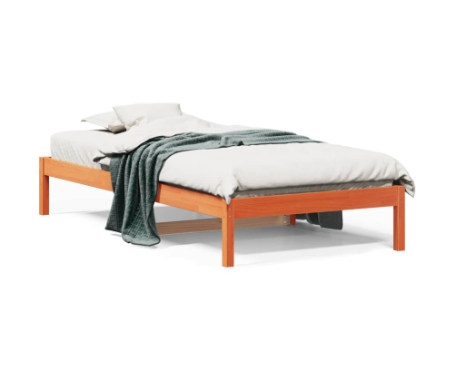 Sofá cama sin colchón madera maciza pino marrón cera 90x190 cm