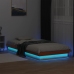 Estructura de cama LED madera maciza pino marrón cera 90x200 cm