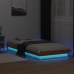 Estructura de cama LED madera maciza pino marrón cera 100x200cm