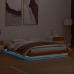 vidaXL Estructura de cama LED madera maciza pino marrón cera 150x200cm