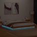 Estructura de cama LED madera maciza pino marrón cera 180x200cm