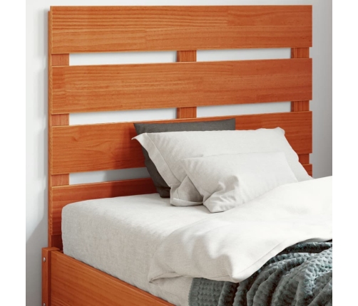 Cabecero de cama madera maciza de pino marrón cera 90 cm