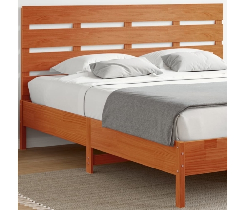 Cabecero de cama madera maciza de pino marrón cera 180 cm