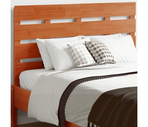 Cabecero de cama madera maciza de pino marrón cera 135 cm