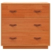 Aparador de madera maciza de pino marrón cera 80x40x75 cm