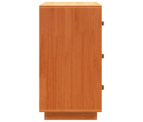 Aparador de madera maciza de pino marrón cera 80x40x75 cm