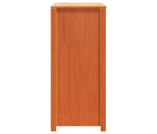 Armario auxiliar madera maciza de pino marrón cera 100x40x90 cm