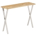 Mesa consola con borde natural madera mango maciza 105x33x76 cm