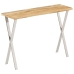 Mesa consola con borde natural madera mango maciza 105x33x76 cm