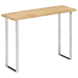 Mesa consola con borde natural madera mango maciza 105x33x76 cm