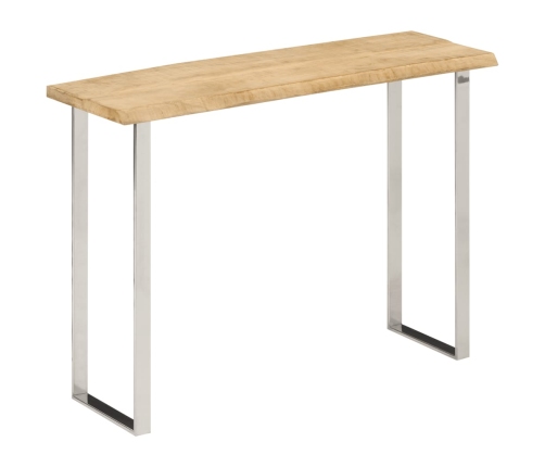 Mesa consola con borde natural madera mango maciza 105x33x76 cm