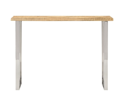 Mesa consola con borde natural madera mango maciza 105x33x76 cm