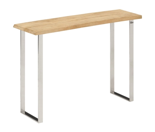 Mesa consola con borde natural madera mango maciza 105x33x76 cm