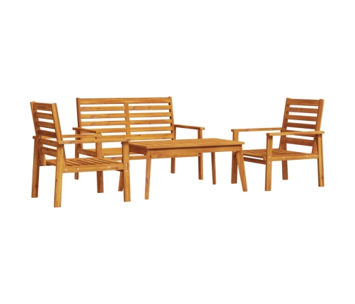 Juego de muebles de jardín 4 piezas madera maciza de acacia