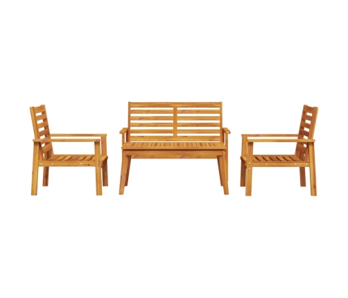 Juego de muebles de jardín 4 piezas madera maciza de acacia