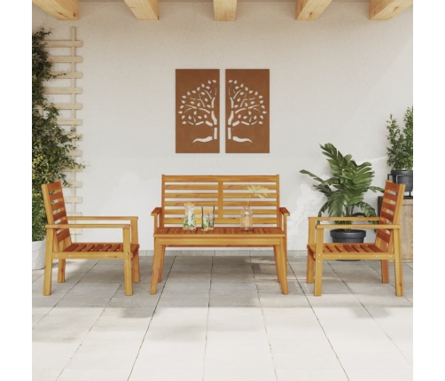 Juego de muebles de jardín 4 piezas madera maciza de acacia
